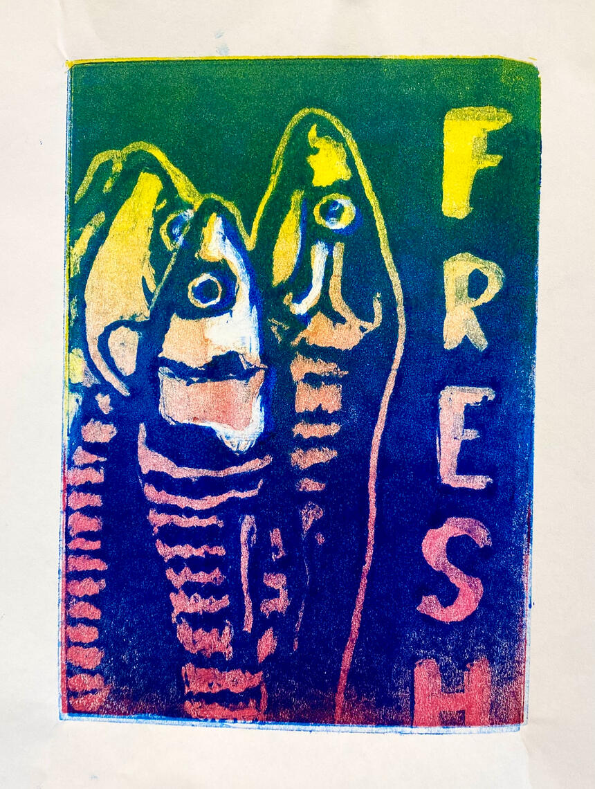 3-Color Monotype Fish 3-Color Monotype Fish