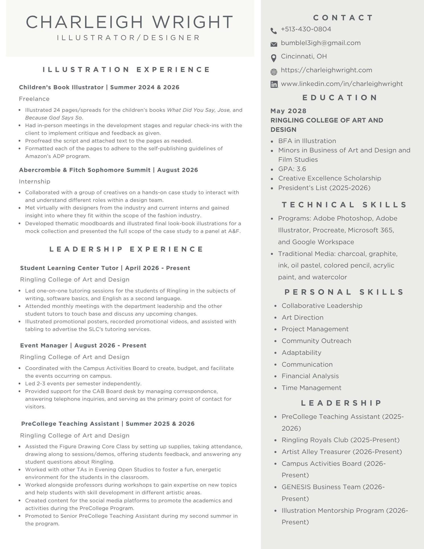 Charleigh Wright Resume Charleigh Wright Resume