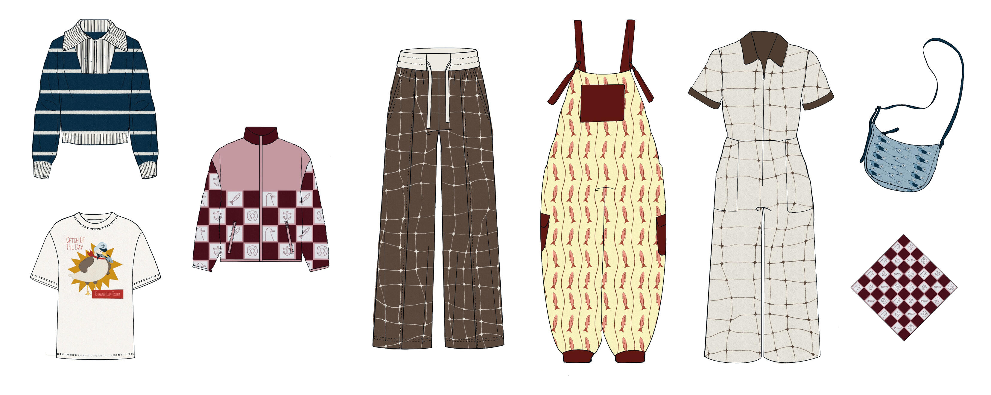 Fish Pattern Design Mockups (Tech Flats from Adobe Stock or Original) Fish Pattern Design Mockups (Tech Flats from Adobe Stock or Original)